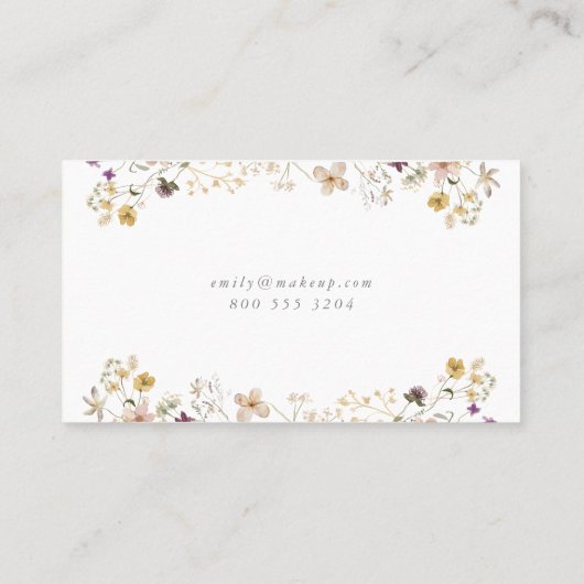 Moderne elegante Frühlingsstipps-Wildblumen Blumen Visitenkarte (Rückseite)