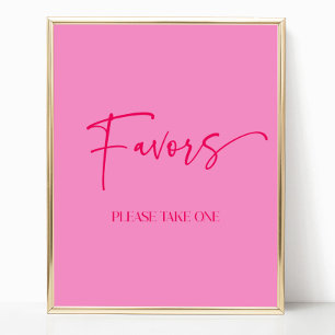 Moderne elegante Gastgeschenke in heiß rosa Unters Poster