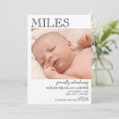 Moderne elegante Geburtshinweise Ankündigung (Stehend Vorderseite)