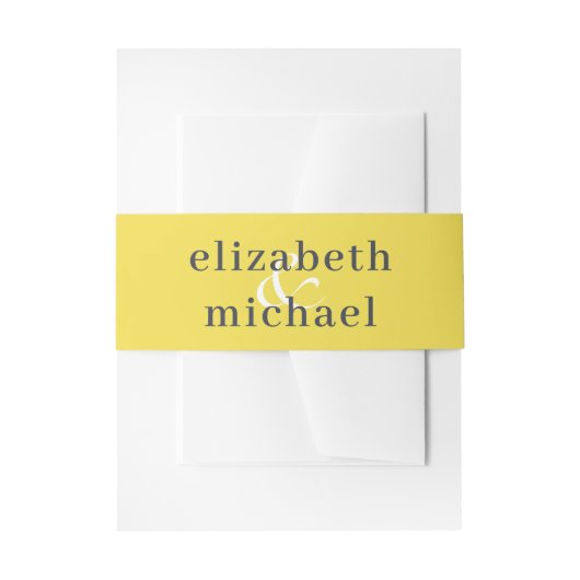 Moderne Elegante Gelbe Bauchband Einladungsbanderole (Vorderseite Beispiel)