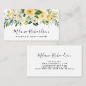 Moderne Elegante Gelbe Blumen Visitenkarte (Vorne/Hinten)