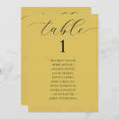 Moderne elegante, gelbe Sitzkarte mit Sonnenblumen Einladung (Vorne/Hinten)