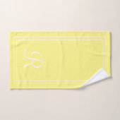 Moderne elegante gelbe und weiße Monogramm Badhandtuch Set (Handtuch)