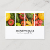 Moderne elegante Gemüse Foto Nutritionist Koch Visitenkarte (Vorderseite)