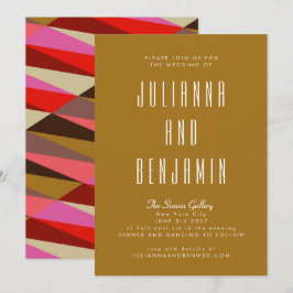 Moderne, elegante, geometrische Hochzeit Einladung