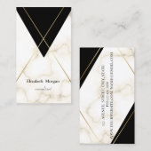 Moderne elegante geometrische Marmorstreifen Visitenkarte (Vorne/Hinten)