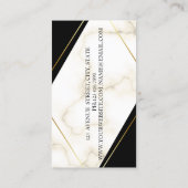 Moderne elegante geometrische Marmorstreifen Visitenkarte (Rückseite)