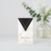 Moderne elegante geometrische Marmorstreifen Visitenkarte (Stehend Vorderseite)