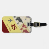 Moderne elegante Gepäckmarke für Reisen Gepäckanhänger (Vorderseite horizontal)