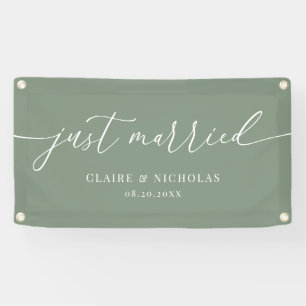 Moderne elegante 'Gerade geheiratet' Hochzeitsauto Banner