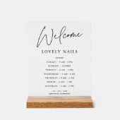 Moderne Elegante Geschäftsbüros Stunden Begrüßungs Acrylschild (Vorderseite)