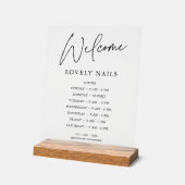 Moderne Elegante Geschäftsbüros Stunden Begrüßungs Acrylschild (Winkel)