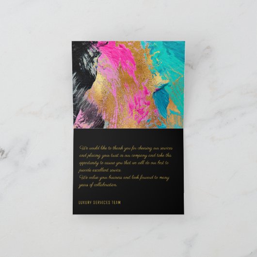 Moderne, elegante Geschäftskunde Vielen Dank Dankeskarte (Innenseite)