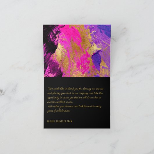 Moderne, elegante Geschäftskunde Vielen Dank Dankeskarte (Innenseite)