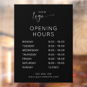 Moderne elegante Geschäftslogos Schwarze Öffnungsz Fensteraufkleber (Blatt 2)