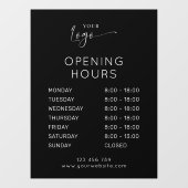 Moderne elegante Geschäftslogos Schwarze Öffnungsz Fensteraufkleber (Blatt)