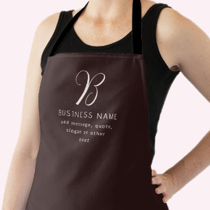 Moderne elegante Geschäftsname Monogramm Dunkelb Schürze