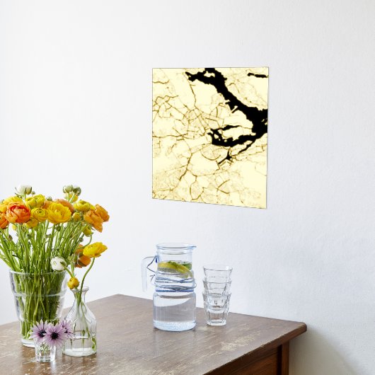 Moderne elegante Geschenkkarte Stockholm Schweden Foliendrucke (Ablage(Küche))