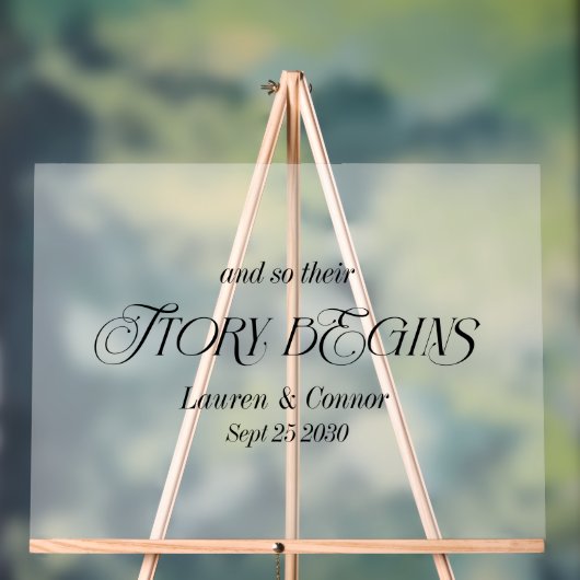 Moderne, elegante Geschichte beginnt Hochzeit Matt Acrylschild (Neutral)
