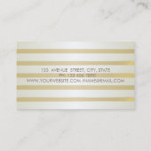 Moderne elegante, gestreifte, goldene Kreise Visitenkarte (Rückseite)