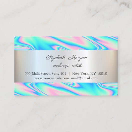 Moderne elegante, gestreifte Holographic Loyalty C Treuekarte (Rückseite)