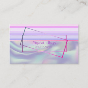 Moderne Elegante Gestreifte Rahmen Holografische Visitenkarte