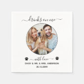 Moderne elegante Getränke auf Foto Haustiere Hochz Serviette (Vorderseite)