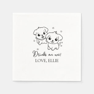Moderne elegante Getränke auf meine Foto-Hochzeit Serviette