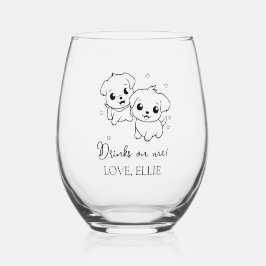 Moderne elegante Getränke auf meinem Foto Haustier Weinglas Ohne Stiel