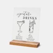 Moderne elegante Getränke aus Schwarz und Weiß Acrylschild (Winkel)