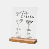 Moderne elegante Getränke aus Schwarz und Weiß Acrylschild (Winkel)