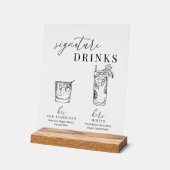 Moderne elegante Getränke aus Schwarz und Weiß Acrylschild (Winkel)