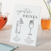 Moderne elegante Getränke aus Schwarz und Weiß Sockelschild (In Situ)