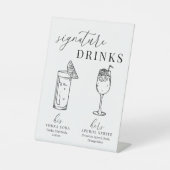 Moderne elegante Getränke aus Schwarz und Weiß Sockelschild (Vorderseite)