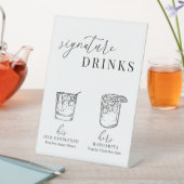 Moderne elegante Getränke aus Schwarz und Weiß Sockelschild (In Situ)