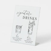 Moderne elegante Getränke aus Schwarz und Weiß Sockelschild (Vorderseite)