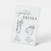 Moderne elegante Getränke aus Schwarz und Weiß Sockelschild (Vorderseite)