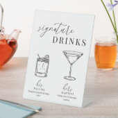 Moderne elegante Getränke aus Schwarz und Weiß Sockelschild (In Situ)