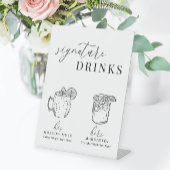 Moderne elegante Getränke aus Schwarz und Weiß Sockelschild