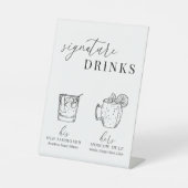 Moderne elegante Getränke aus Schwarz und Weiß Sockelschild (Vorderseite)