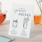 Moderne elegante Getränke aus Schwarz und Weiß Sockelschild (In Situ)