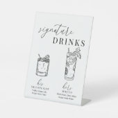 Moderne elegante Getränke aus Schwarz und Weiß Sockelschild (Vorderseite)