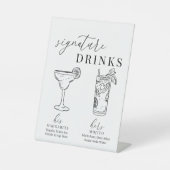 Moderne elegante Getränke aus Schwarz und Weiß Sockelschild (Vorderseite)