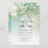 Moderne elegante Ggreen Gold Marble Ombre Einladung (Vorne/Hinten)