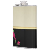 Moderne Elegante Girly, Black, Cream, Blume Heel Flachmann (Links)