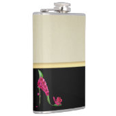 Moderne Elegante Girly, Black, Cream, Blume Heel Flachmann (Rechts)