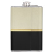 Moderne Elegante Girly, Black, Cream, Blume Heel Flachmann (Rückseite)