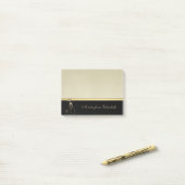 Moderne Elegante Girly, Black, Cream, Cat Post-it Klebezettel (Auf Schreibtisch)