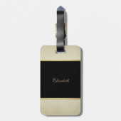 Moderne Elegante Girly, Black, Cream, Glittery Cat Gepäckanhänger (Rückseite vertikal)