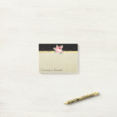 Moderne Elegante Girly, Black, Cream, Rose Post-it Klebezettel (Auf Schreibtisch)